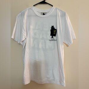 Real Bad Man White Tee with Black Graphic Design